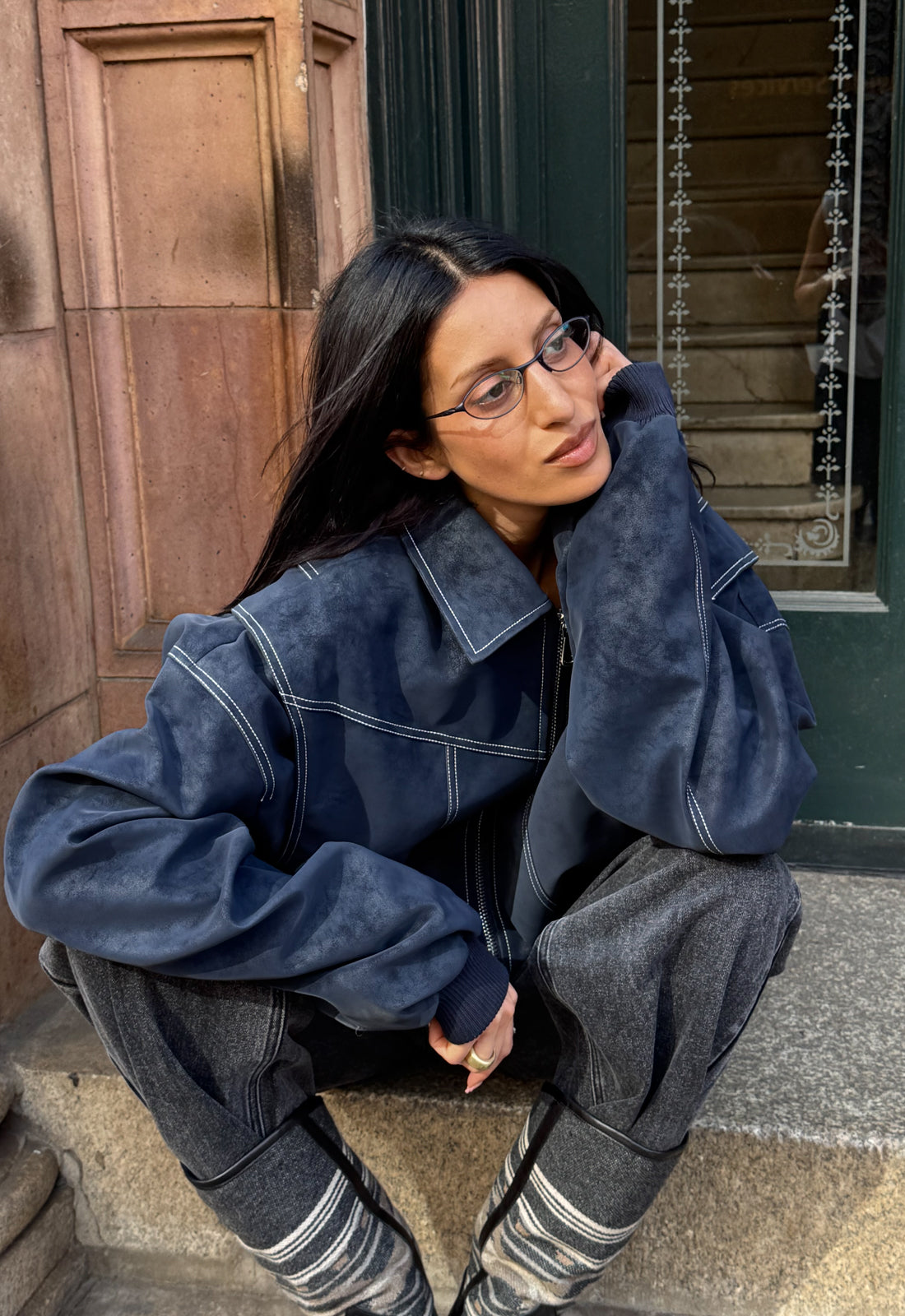 Lioness Fashion US | VISTA BOMBER - WASHED NAVY