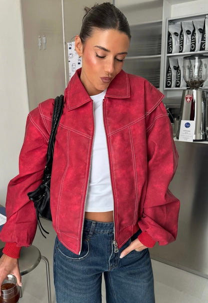 Lioness Fashion Store | VISTA BOMBER - CRIMSON