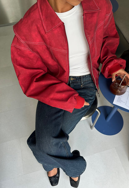Lioness Fashion Store | VISTA BOMBER - CRIMSON