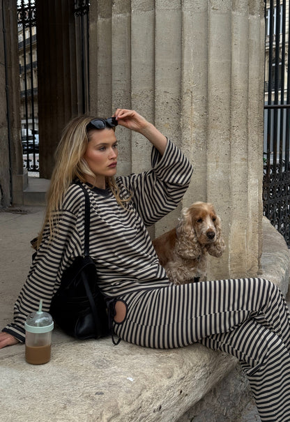 Lioness Fashion Online | Bloom Long Sleeve - Slate Stripe