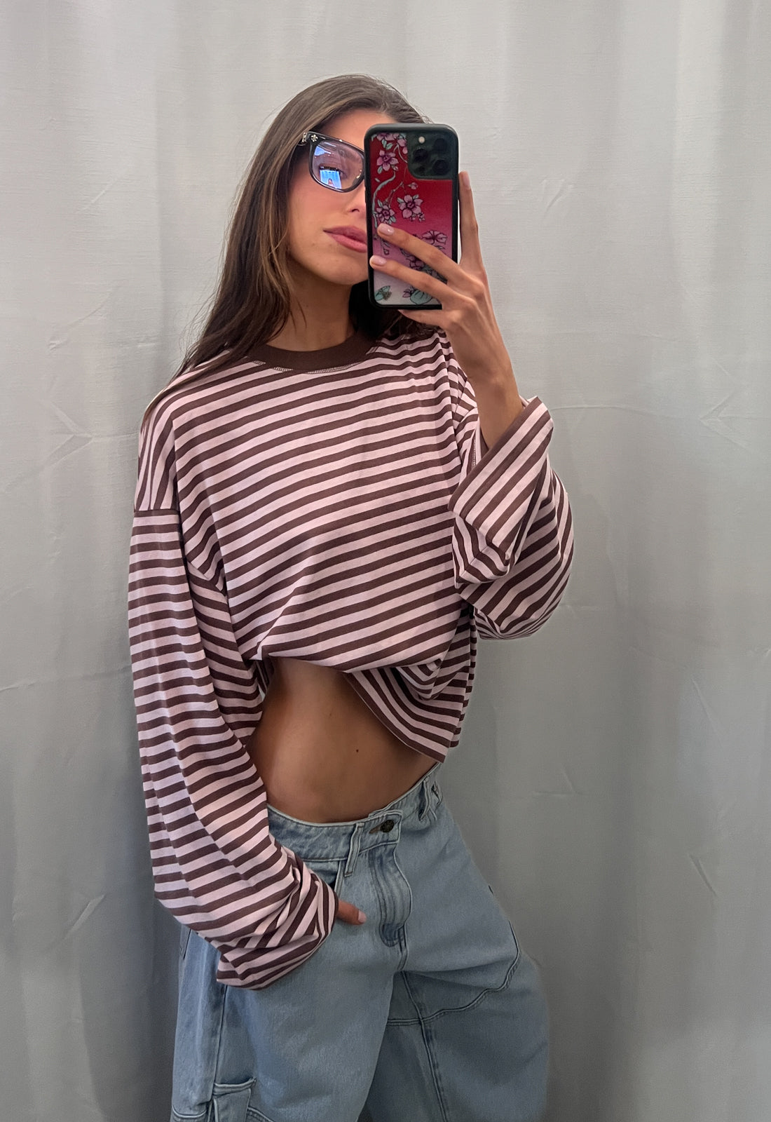 Lioness Fashion Outlet | BLOOM LONG SLEEVE - CHOCOLATE BLUSH STRIPE