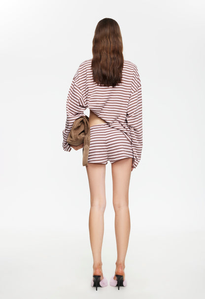 Lioness Fashion Outlet | BLOOM LONG SLEEVE - CHOCOLATE BLUSH STRIPE