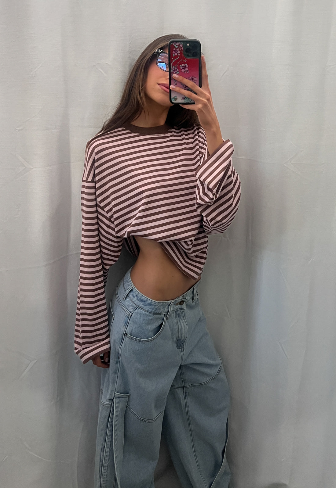 Lioness Fashion Outlet | BLOOM LONG SLEEVE - CHOCOLATE BLUSH STRIPE