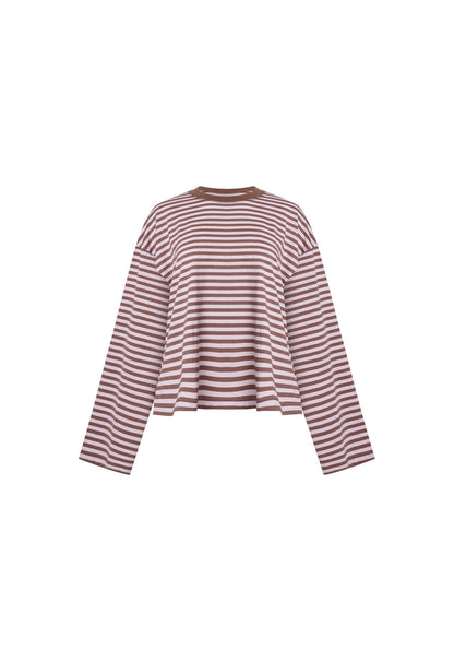 Lioness Fashion Outlet | BLOOM LONG SLEEVE - CHOCOLATE BLUSH STRIPE