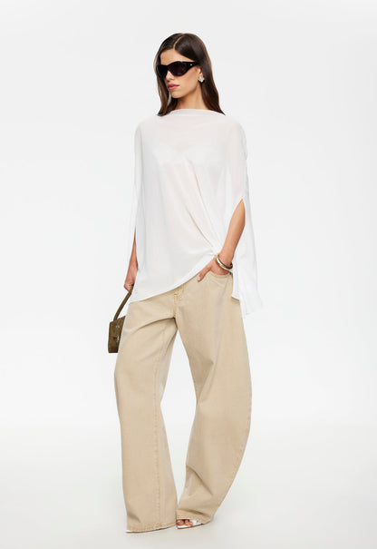 Lioness Fashion Online | Aura Poncho - Porcelain