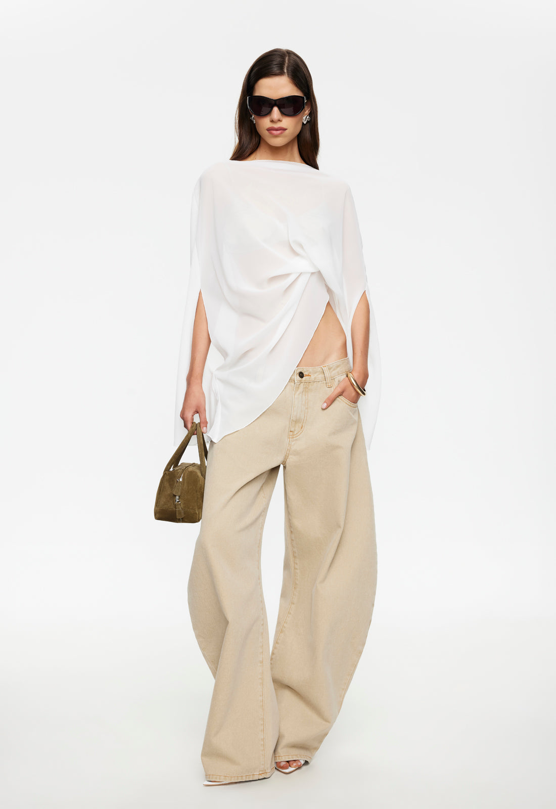 Lioness Fashion Online | Aura Poncho - Porcelain