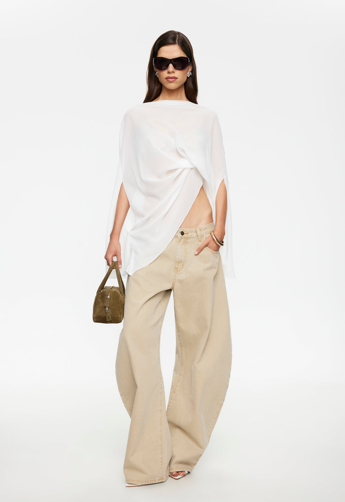 Lioness Fashion Online | Aura Poncho - Porcelain