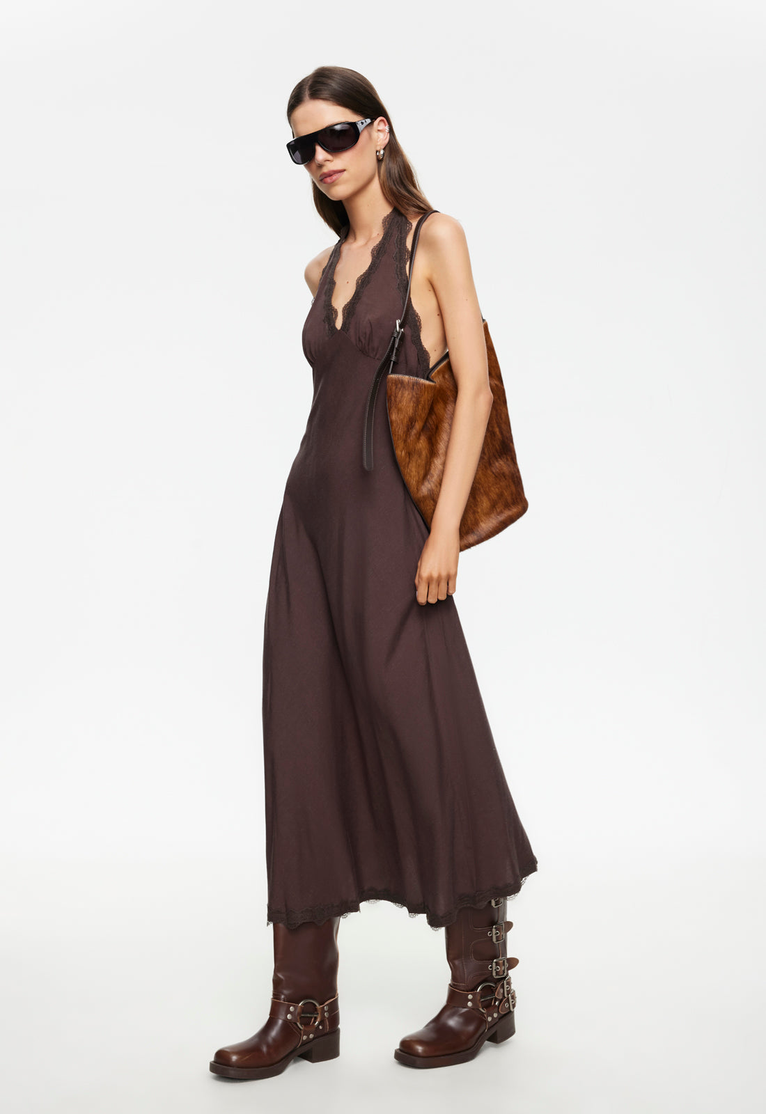 Lioness Fashion Online | Stars Align Midi Dress - Brown