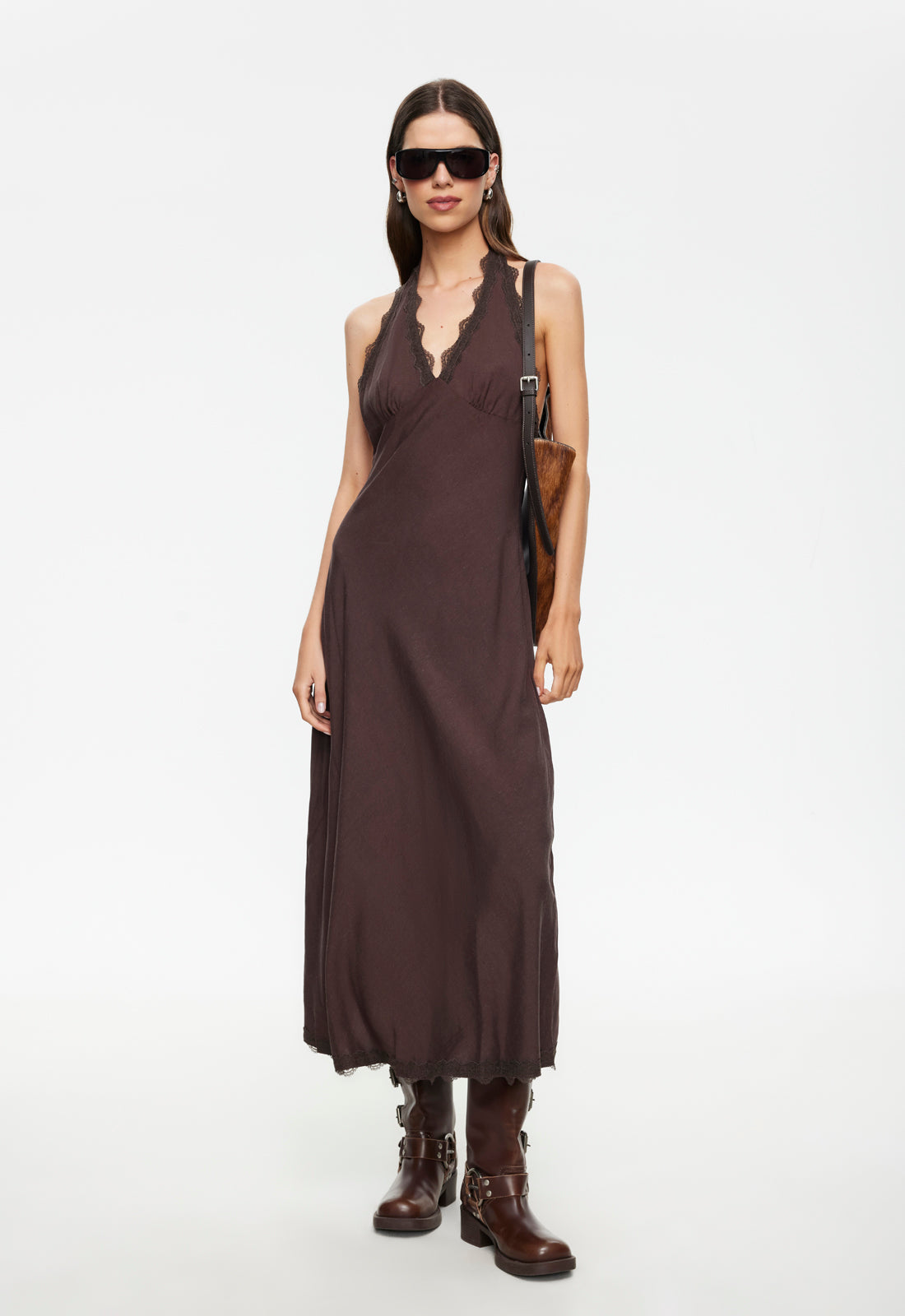 Lioness Fashion Online | Stars Align Midi Dress - Brown