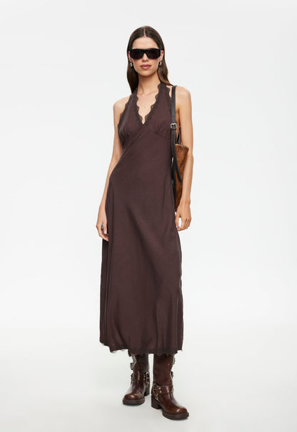 Lioness Fashion Online | Stars Align Midi Dress - Brown