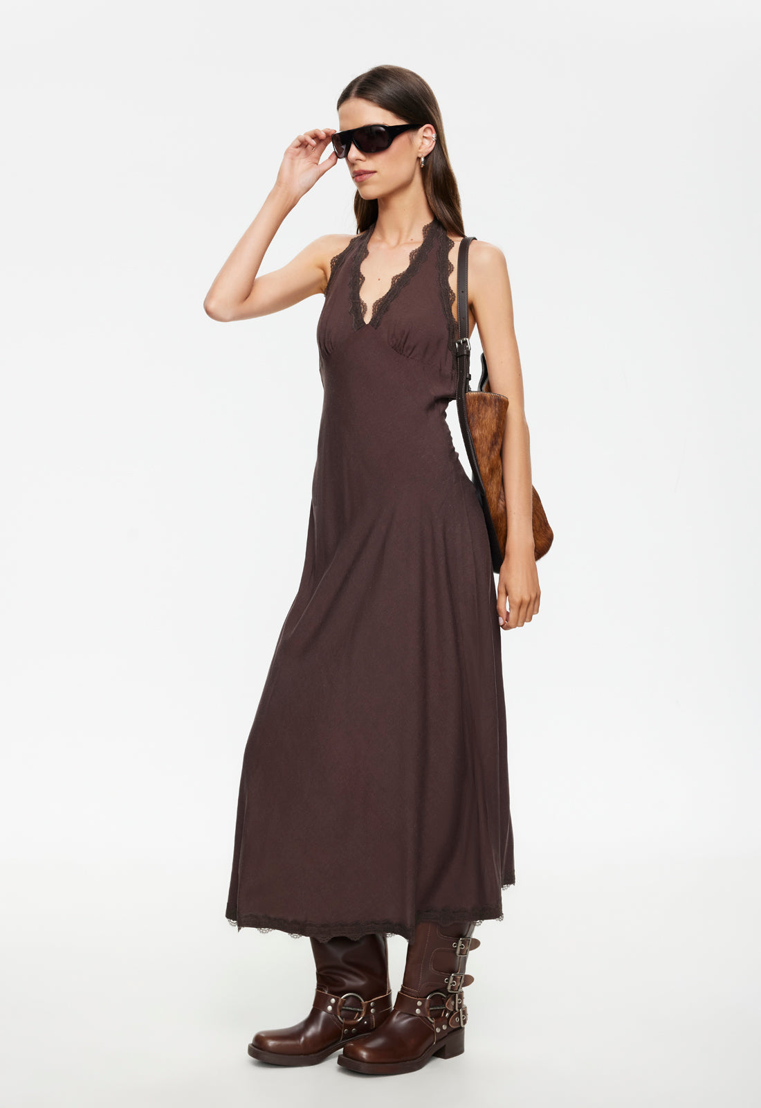 Lioness Fashion Online | Stars Align Midi Dress - Brown