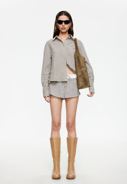 Lioness Fashion Sale | Nirvana Short - Vintage Beige Plaid