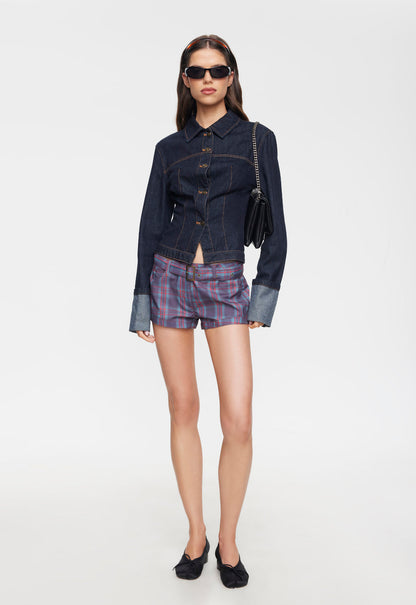 Lioness Fashion Online | Afterglow Mini Short - Jade Plaid