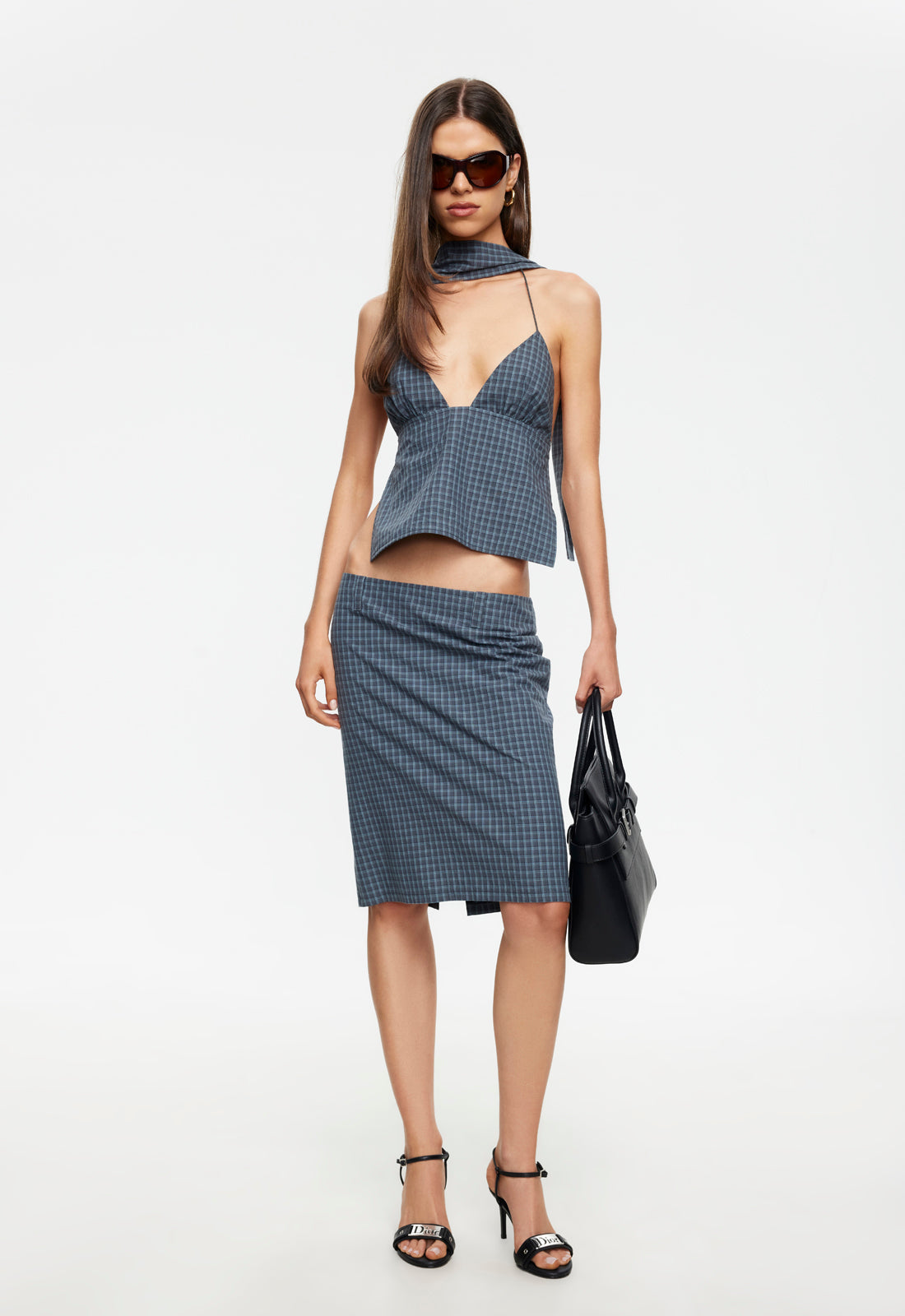 Lioness Fashion Online Shop | Play On Midi Skirt - Navy