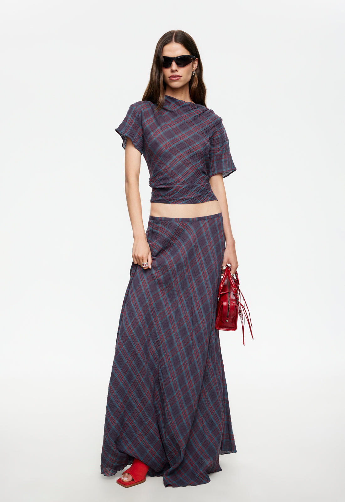 Lioness Fashion On Sale | Halcyon Maxi Skirt - Jade Plaid