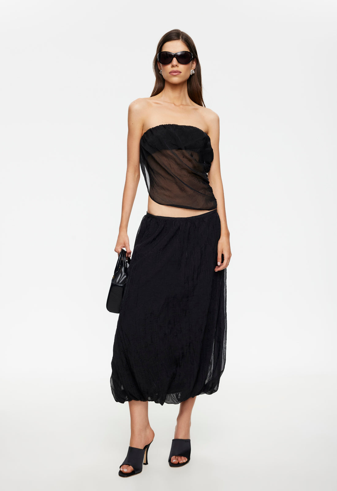 Lioness Fashion Online | Intuition Bubble Midi - Noir