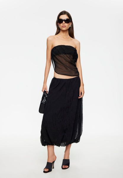 Lioness Fashion Online | Intuition Bubble Midi - Noir