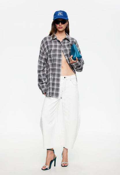Lioness Fashion Online | Horseshoe Cropped Jean - Porcelain
