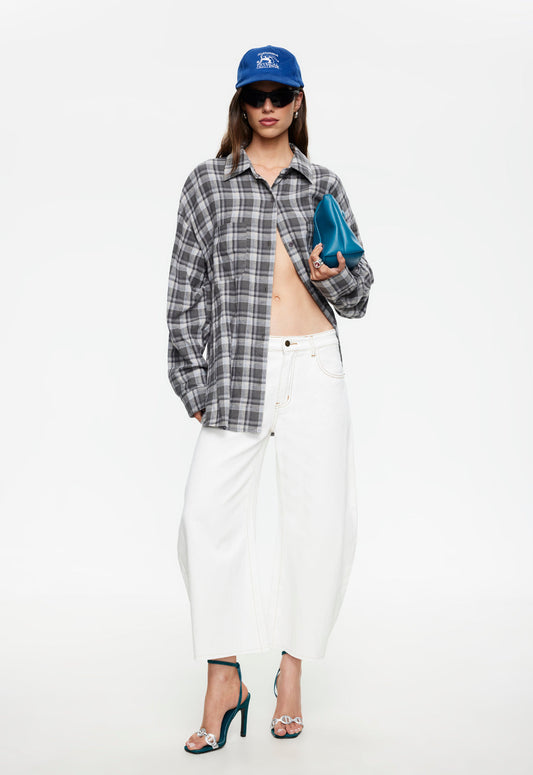 Lioness Fashion Online | Horseshoe Cropped Jean - Porcelain