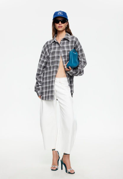 Lioness Fashion Online | Horseshoe Cropped Jean - Porcelain