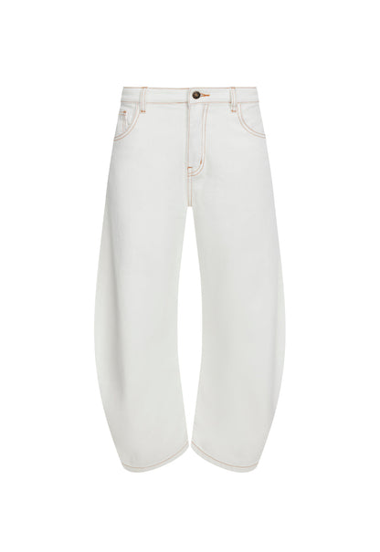 Lioness Fashion Online | Horseshoe Cropped Jean - Porcelain