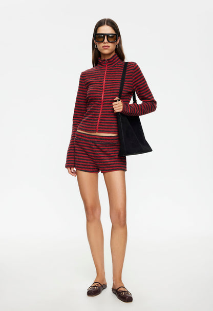 Lioness Fashion Online Shop | HOUSEWIFE KNIT SHORT - CRIMSON STRIPE