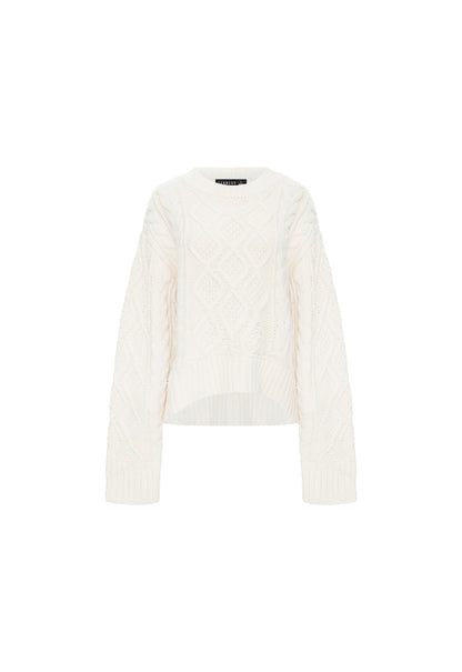 Lioness Fashion Outlets | LIAISON CABLE KNIT - CREAM