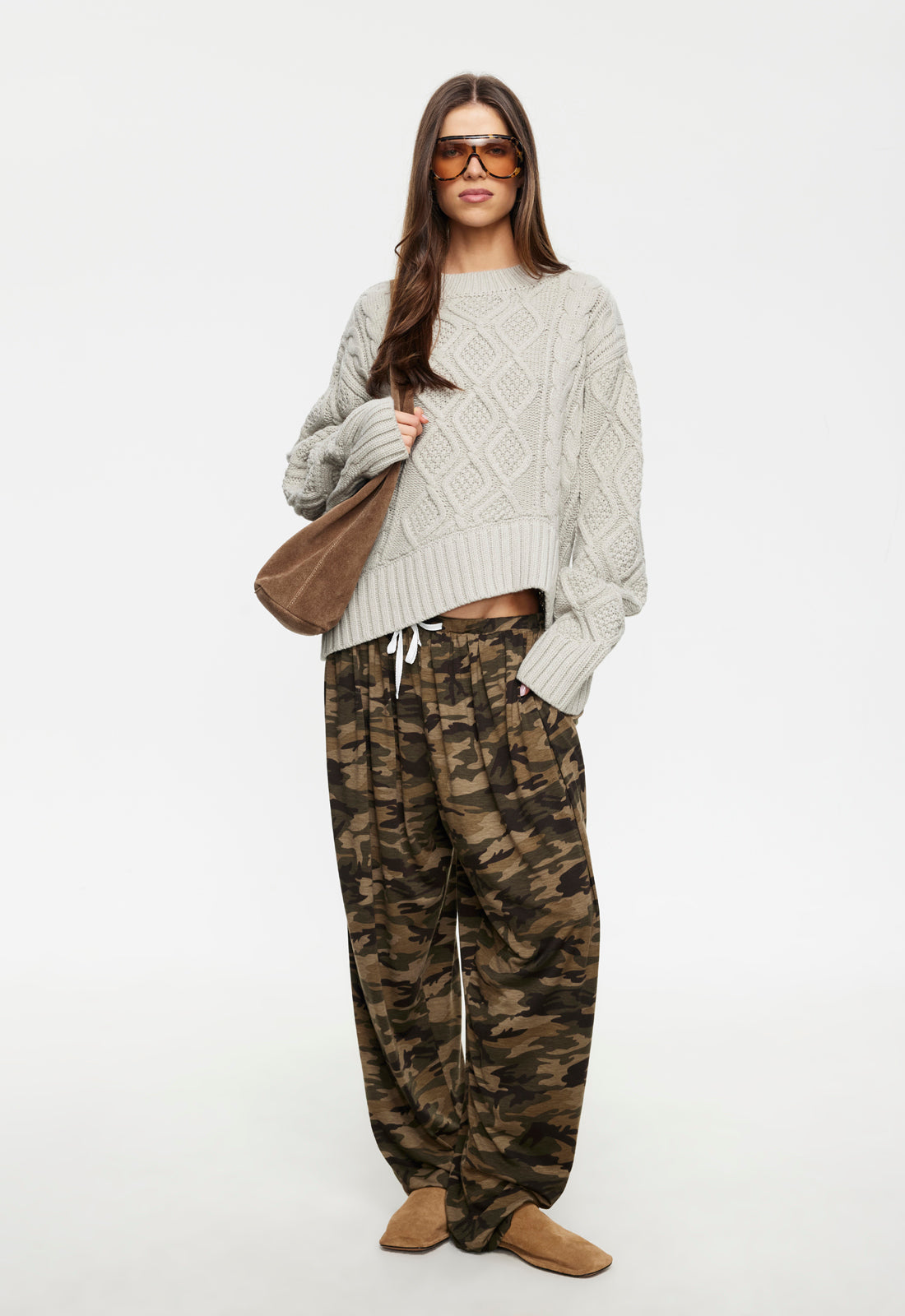 Lioness Fashion On Sale | LIAISON CABLE KNIT - ASH