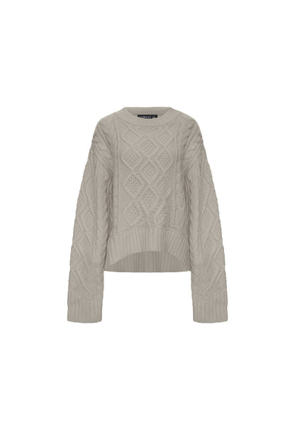 Lioness Fashion On Sale | LIAISON CABLE KNIT - ASH