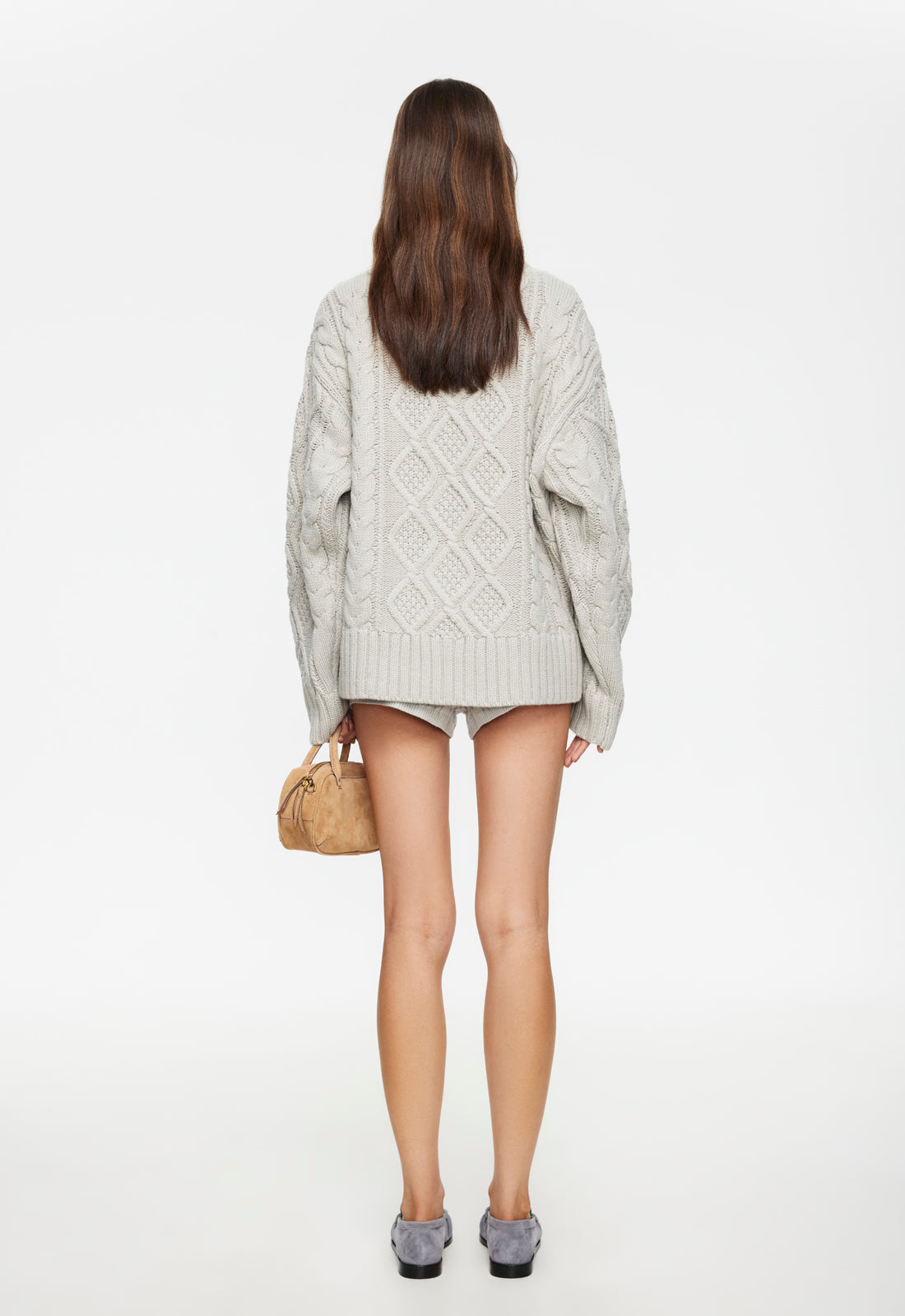 Lioness Fashion Near Me | HOUSEWIFE KNIT SHORT - ASH CABLE