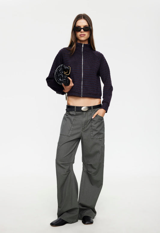 Lioness Fashion Outlets | Bloom Knit Jacket - Forest Stripe