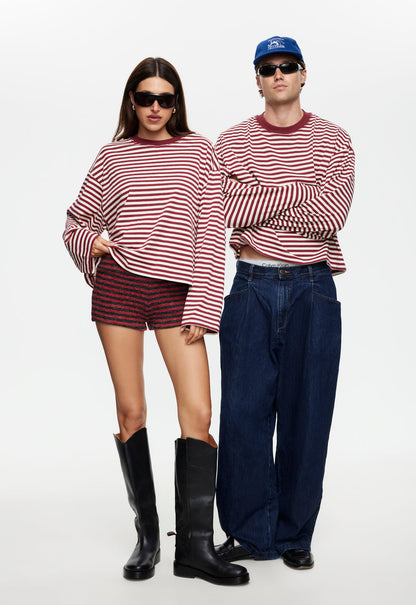 Lioness Fashion Store | Bloom Long Sleeve - WIne Stripe