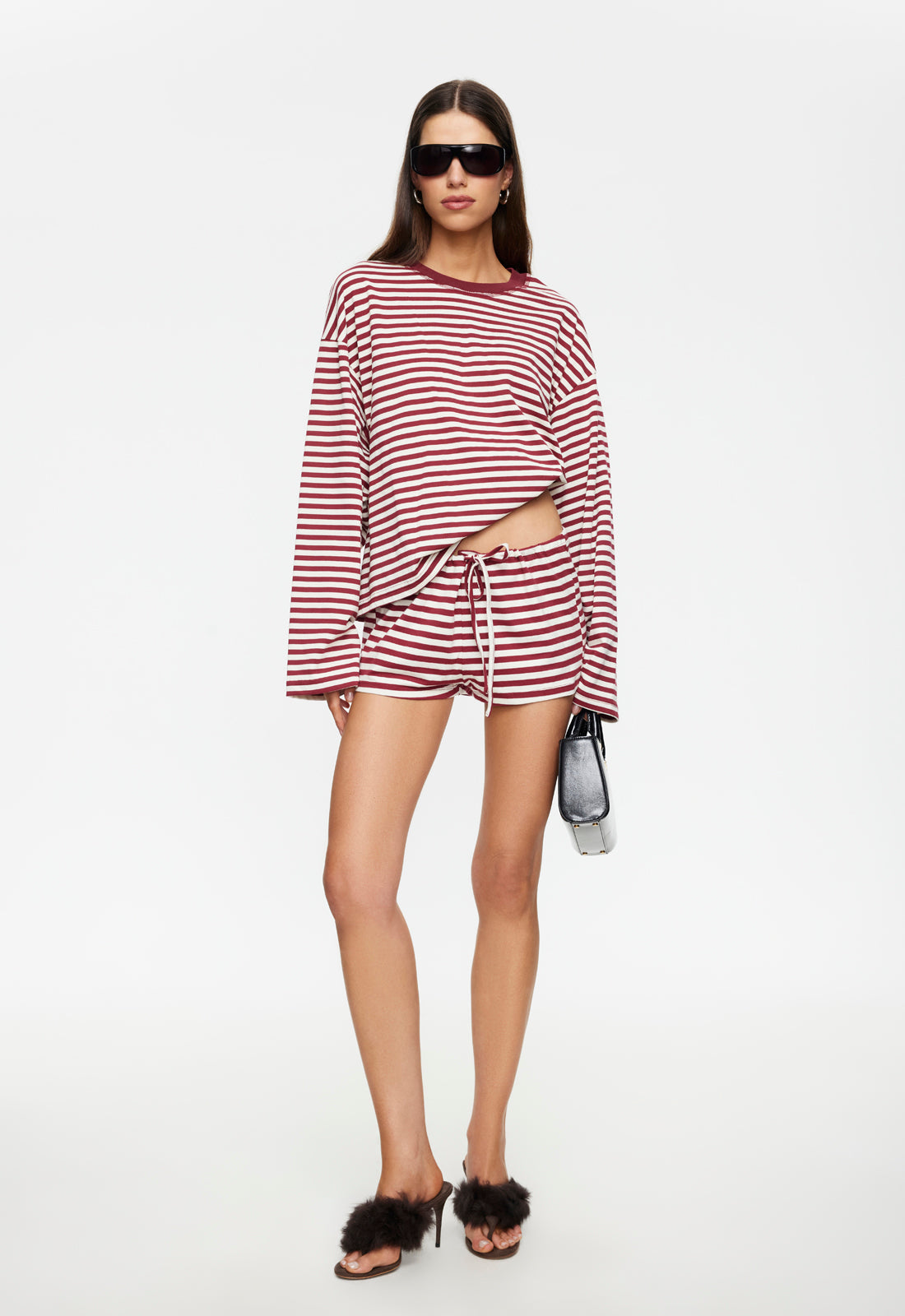 Lioness Fashion Store | Bloom Long Sleeve - WIne Stripe
