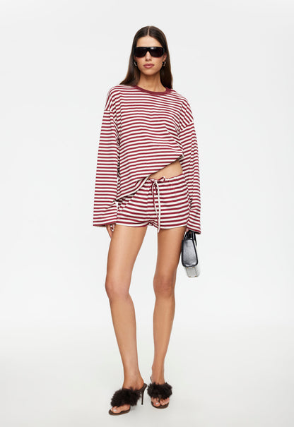 Lioness Fashion Store | Bloom Long Sleeve - WIne Stripe