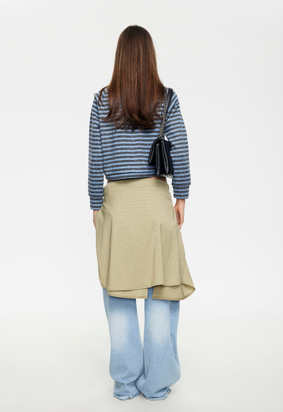 Lioness Fashion Online | Bloom Knit Jacket - Grey Blue Stripe