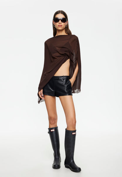 Lioness Fashion Near Me | AURA PONCHO - CHOCOLATE