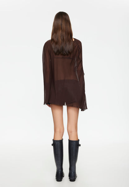 Lioness Fashion Near Me | AURA PONCHO - CHOCOLATE