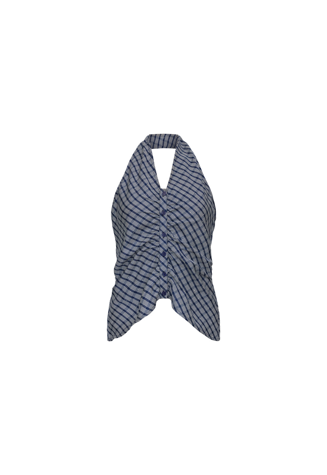 Lioness Fashion Online Shop | POWER HOUR HALTER - NAVY PLAID