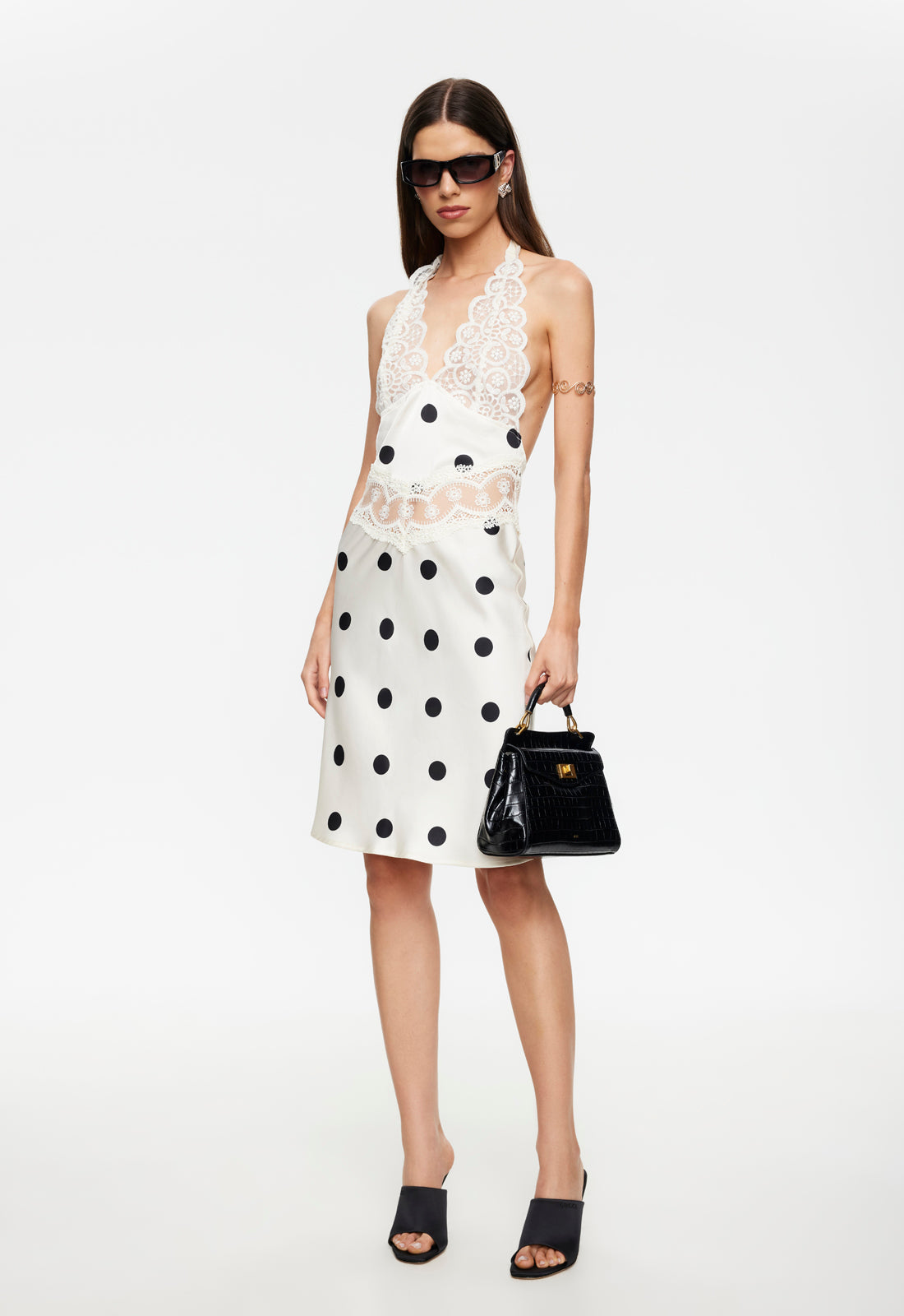 Lioness Fashion Store | Solana Midi Dress - Cream Polka