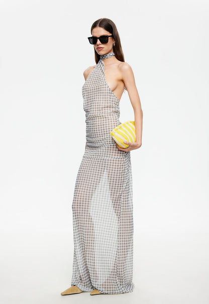 Lioness Fashion US | LUX MAXI DRESS - SKY CHECK