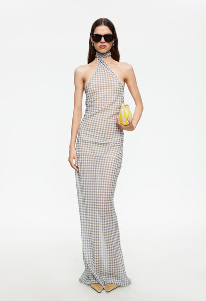 Lioness Fashion US | LUX MAXI DRESS - SKY CHECK