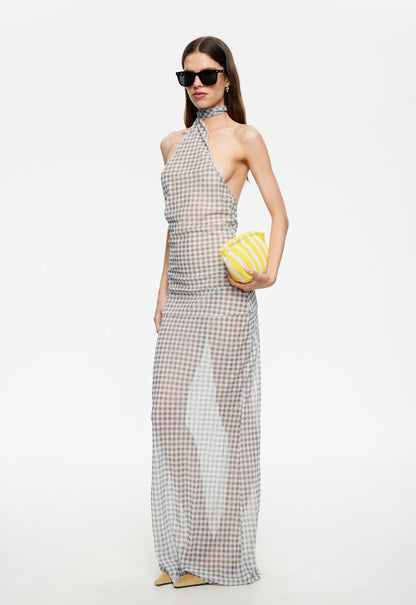 Lioness Fashion US | LUX MAXI DRESS - SKY CHECK