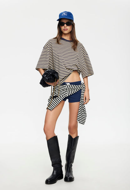 Lioness Fashion Outlets | Bloom Short Sleeve - Beige Stripe