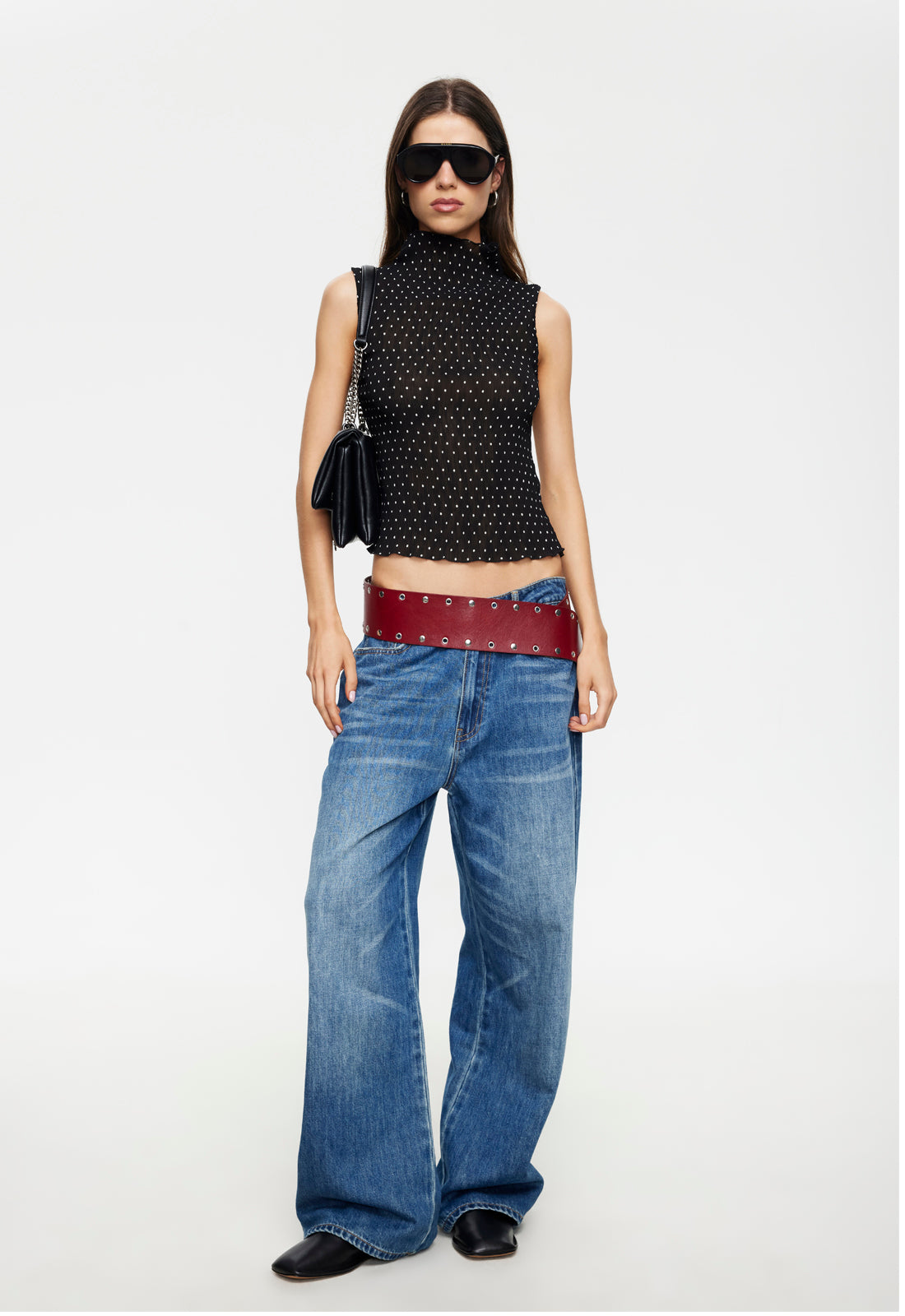Lioness Fashion On Sale | FORD TOP - ONYX POLKA