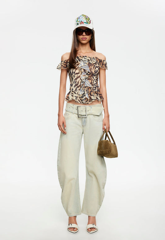Lioness Fashion Sale | Truffle Ruffle Top - Tiger
