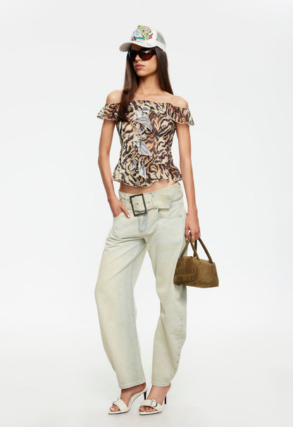 Lioness Fashion Sale | Truffle Ruffle Top - Tiger