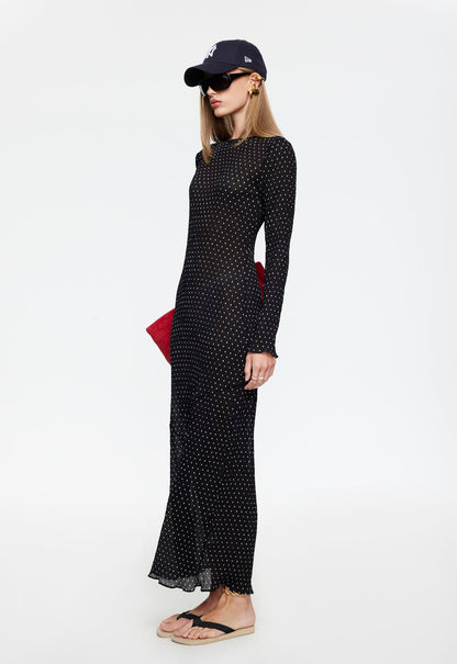 Lioness Fashion Outlet | HAVEN MAXI DRESS - NOIR POLKA