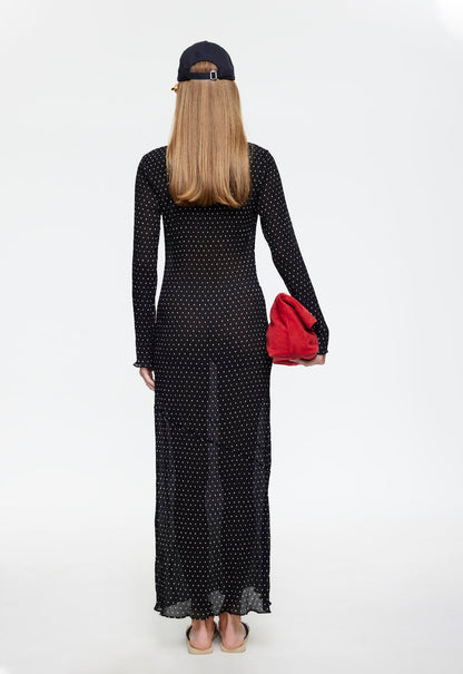 Lioness Fashion Outlet | HAVEN MAXI DRESS - NOIR POLKA