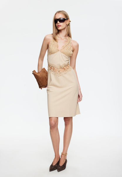 Lioness Fashion Online Shop | SOLANA MIDI DRESS - BEIGE PLAID
