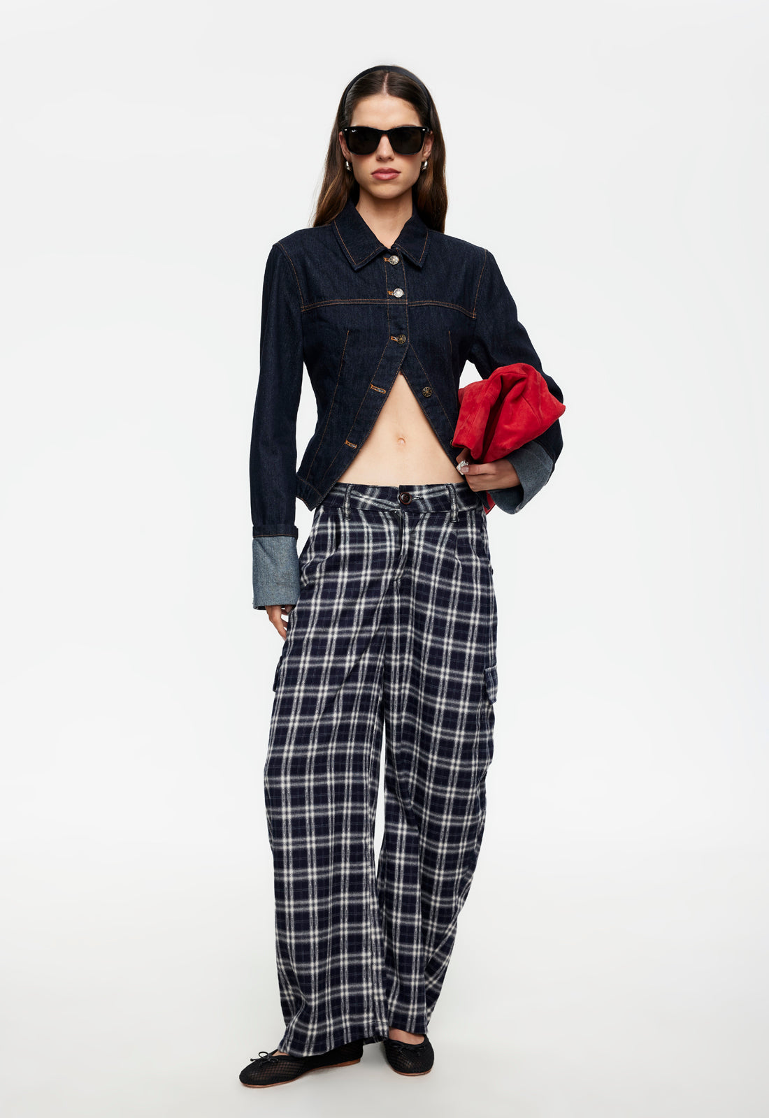 Lioness Fashion US | Nova Pant - Navy Plaid